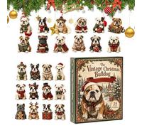 Calendario 'Avvento ornamento cane 24 pezzi decorazione retrò | Calendario dell'Avvento di Natale per il Ringraziamento Compleanno Uffici Auto Casa Pezzo