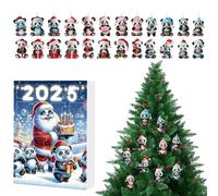 Calendario 'Avvento Panda 24 Giorni - Calendario Avvento A Forma Di Panda Charm In Acrilico 2D Con Decorazioni - Ciondolo Specchietto Retrovisore Animali per Auto Zaino Albero di Natale Finestra