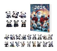 Calendario 'Avvento Panda di Natale - Conto alla rovescia di 24 giorni con ornamenti Panda adorabili - Ornamenti animali in acrilico 2D per decorazione di albero finestra parete porta specchio
