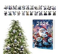 Calendario 'Avvento Panda di Natale - Conto alla rovescia di 24 giorni con ornamenti Panda adorabili - Ornamenti animali in acrilico 2D per decorazione di albero finestra parete porta specchio