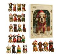Calendario 'Avvento per cani 2025, 24 giorni ornamenti per cani, Natale Avvento, ornamenti per cani in acrilico 2D, decorazione per albero di Natale, calendario per gli amanti dei cani e le