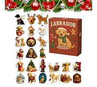 Calendario 'Avvento Per Cani - Conto Alla Rovescia Con Ciondolo Per Canii Acrilico 2D Di Natale | Ornamento Per Cani Da 24 Giorni Per La Casa, Albero, Auto, Specchietto Retrovisore, Parete, Fine