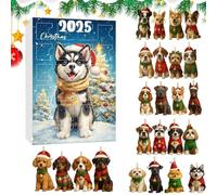 Calendario 'Avvento Per Cani - Feste Invernali Acrilico 2D,Calendario Conto Alla Rovescia 24 Giorni Decorazioni Tema Cane - Per Amici Adulti Adolescenti Amanti Animali Albero Finestra Porta