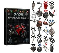 Calendario 'Avvento per conto alla rovescia 2025, 24 giorni, con decorazioni piatte 2D e per moto, per uomini, motociclisti e appassionati di moto