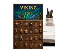 Calendario 'Avvento per decorazioni natalizie, in acrilico 2D, 24 pezzi, collezione di rune, per feste di compleanno, ufficio, casa, camera da, auto, scuola, dormitorio, appartamento