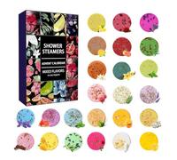 Calendario 'Avvento per doccia a vapore, 24 giorni, calendario per conto alla rovescia per la cura della spa, 2024, bombole da doccia per aromaterapia, aromaterapia, vaporiere, calendario