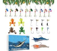 Calendario Avvento Per Esche Artificiali Da | Kit Attrezzatura Da,Esche Artificiali Natalizie Multisezione Per Uomini E Donne - Ragazzi Papà Principiante