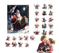 Calendario 'Avvento Per Il Conto Alla Rovescia | Decorazione Acrilica 2D Drago - Calendario e Feste Di 24 Giorni | Per La Decorazione Interna Stagionale Halloween Autovettura Zaini Festa Del Ringrazia