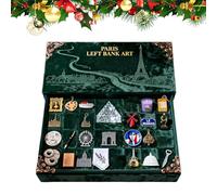 Calendario Avvento Per Il Conto Alla Rovescia Di Natale,Decorazione Avvento Acrilico 2D | Conto Alla Rovescia Natalizio Di 24 Giorni Con Monumenti - Per Uomini Adulti Genitori Famiglia Amici