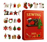 Calendario 'Avvento Per Il Cucito - Scatola Per Il Conto Alla Rovescia Degli Per Cucito 2D | Organizzatore Fai-da-te Di Natale 2025 Con Strumenti Quotidiani E Abbellimenti Per