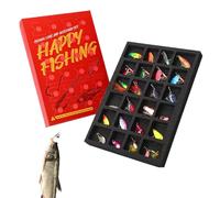 Calendario 'Avvento Per La 2025 | 24 Pezzi Per La,Calendario Di Natale Con Esche Da - Per Jigging Trolling Casting Acqua Acqua Salata Vacanze Coppie Fiume Lago Acque Basse