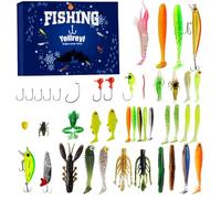 Calendario Avvento Per Natale,Calendario Conto Indietro Per Natale 24 Giorni,Attrezzatura Esche Esche Acqua Salata Per Adulti | Adolescenti Marito Padre Nonno