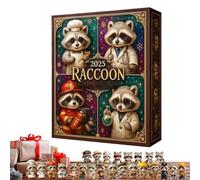 Calendario 'Avvento per Natale - Ciondolo natalizio in acrilico 2D - Giocattolo 'Avvento Ciondolo Procione 2025,Per Uomini Donne Ragazze Giovani Adolescenti Famiglia Amici