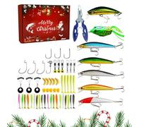 Calendario ' Avvento Per Pescatore | Conteggio Alla Rovescia 24 Giorni Per Natale Set Esca | Kit Esche Stagionali Festività Decorazione Casa | Regalo Padre Festa All' Aperto Stagione Natalizia