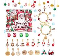Calendario Avvento Ragazza,24 Pezzi Calendario Avvento Gioielli,Calendario Avvento Bracciale Bambini,Natale Conto Alla Rovescia,Bambina Natalizi Ciondoli Kit Applicabile a 5 6 7 8 9 10 11 12 13 Anni
