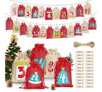 Calendario 'Avvento, riutilizzabile, 24 giorni, riempibile con dolci, con numeri, per matrimoni, feste, compleanni, bambini, adulti, , caramelle, snack