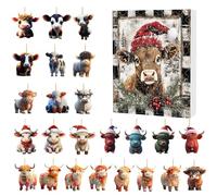 Calendario 'Avvento - Scatola per il conto alla rovescia di Natale | Ciondolo decorativo a tema cucciolo, contenitore vuoto festivo | Scatola per il conto alla rovescia di 24 giorni | per le vacan