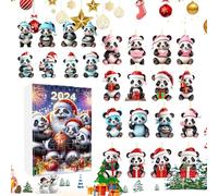 Calendario 'Avvento | Set 24 Pendenti Panda Acrilico 2D Conteggio Alla Rovescia | Decorazione Per Attività | Party Albero Finestra Parete Raduno Festività