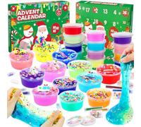 Calendario Avvento Slime 2024, 24 Giorni di Calendario Natalizio a Sorpresa, Calendario Avvento dei Giocattoli Slime per le Vacanze, Regalo Slime fai da te per Bambini dai 3 Anni in Su
