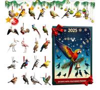 Calendario Avvento Uccelli Conto Alla Rovescia | 2D Realistico Ricordo | Calendario Pendente Tema Uccelli 24 Giorni Per Conto Alla Rovescia,Per Albero Finestra Parete Porta