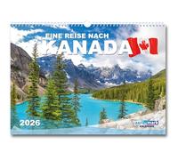 Calendario canada 2026 da parete in formato DIN A3, formato orizzontale, da viaggio, con foto di alta qualità, come regalo, viaggi, calendario mensile, città, architettura, vacanze, natura, paesaggio