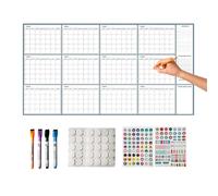 Calendario Cancellabile A Secco | 140 x 86 cm Planner Riutilizzabile con Pennarelli e Adesivi Magnetici | Calendario da per Ufficio | Per Uomini Donne Studenti Insegnanti Ufficio Casa Scuola