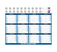 Calendario cancellabile a secco, agenda giornaliera, lavagna bianca, riutilizzabile, liscia, 120 x 81 cm, design facile da pulire, perfetto per cucina, frigorifero, scuola, famiglia