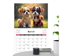Calendario cane 2026 - Agenda grande 12 con pagine note e lista di controllo | Almanacco da parete tema cane tecnologico destinato alla casa e all'ufficio, studenti, 28,5 x 21 cm