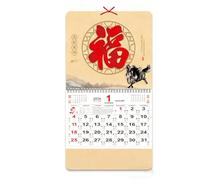 Calendario cinese 2026 Calendario lunare Capodanno appeso mensile Capodanno asiatico Anno zodiacale Anno del cavallo Decorazioni da parete per la festa di primavera(B)