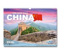 Calendario cinese 2026 da parete in formato DIN A3, da viaggio, per foto, regalo per Natale o compleanno, viaggi, calendario mensile, paesaggio, natura, architettura, calendario cinese