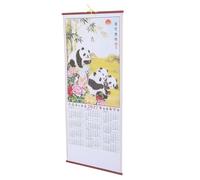 Calendario Cinese da Parete 2027, Design Scroll con Panda | Carta, Layout a Scorrimento, Calligrafia Tradizionale, Liste Festive Complete, per Casa e Ufficio