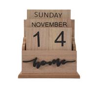 Calendario con Blocchi da Scrivania in Legno, Calendario Perpetuo da Tavolo5557