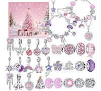 Calendario con conto alla rovescia, braccialetto fai da te, collana, set per la creazione di gioielli, calendario natalizio, regalo a sorpresa per donne