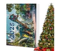 Calendario con conto alla rovescia, calendario dell'Avvento di Natale, con 24 scatole di dinosauro in acrilico 2D, motivo alfabeto, per Natale, ragazze, uomini, donne e bambini