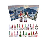 Calendario con conto alla rovescia, calendario gnomo per Natale 2025 | Peluche con design di 24 giorni per la famiglia, la casa in viaggio