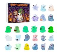 Calendario con conto alla rovescia dei fantasmi di Halloween, calendario con conto alla rovescia di 24 giorni con fantasmi in miniatura, graziosa scultura che si al buio per famiglia