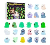 Calendario con conto alla rovescia dei fantasmi di Halloween, calendario con conto alla rovescia di 24 giorni con fantasmi in miniatura, graziosa scultura che si al buio per famiglia