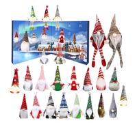 Calendario con conto alla rovescia di Natale - Carino calendario gnomo con figure giocattolo | Gioielli festivi per 24 giorni figure decorative per donne, uomini, famiglia, ufficio, adulti, bambini