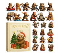 Calendario con conto alla rovescia di Natale, decorazione in acrilico 2D, decorazione natalizia a forma di bradipo per 24 giorni, per gli amanti degli animali a casa, festività, inverno