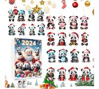 Calendario con conto alla rovescia in acrilico 2D, 24 giorni, conto alla rovescia, ciondolo a panda - gioielli festivi per albero, feste, pareti, finestre, regalo