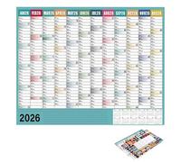Calendario con culo grande, calendario annuale, anno intero, 73,9 x 50,8 cm, planner annuale per aumentare l'organizzazione della famiglia, dello studio e del lavoro, calendari e organizzatori