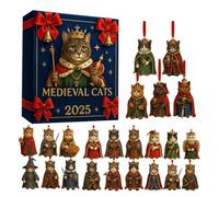 Calendario conto alla rovescia - Collezione di ornamenti per gatti in acrilico per 24 giorni, decorazione per la casa per le vacanze e gli amanti degli animali domestici, sistema di rivelazione