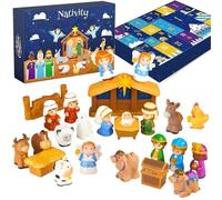 Calendario Conto Alla Rovescia Di Natale - Avvento Del Presepe Di 24 Giorni, Figure Religiose Della Storia Di Natle, Giocattoli Del Presepe Per Bambini, Giochi Di Natale, Narrazione, Decorazioni Per
