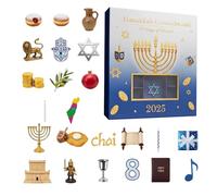 Calendario Conto alla Rovescia Hanukkah 2025 - Ornamento Decorativo In Acrilico 2D | Calendario Conto Alla Rovescia Con Ornamento,Per Uomini Donne Ragazze Giovani Adolescenti Famiglia Amici