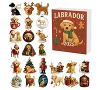 Calendario conto alla rovescia per Natale con ciondolo in acrilico 2D a | Calendario dell'Avvento per cani di 24 giorni, per bambini, ragazze, adulti, amanti dei cani, Capodanno, festività