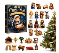 Calendario conto alla rovescia per presepe, acrilico 2D, 24 giorni | Acrilico ad alta lucentezza, design piatto infrangibile, calendario per il conto alla rovescia in acrilico 2D per 24 giorni