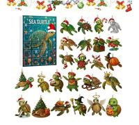 Calendario Conto Indietro Tartaruga Natale,24 Giorni di Acrilico 2D - Calendario Avvento Tartaruga,Per Albero Finestra Muro Adolescenti Amanti degli Animali