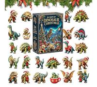 Calendario Countdown Animali Ornamenti Mini Dinosauri In Acrilico 2D 24 | Ornamenti Divertenti per Albero di Natale Per Finestra Porta Caminiera Albero Casa Ufficio Ingresso