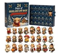 Calendario Countdown di Natale con Decorativa Decorazione Piatta 2D | Set Acrilico Countdown di Mini Ornamenti per Adulti Amanti degli Animali, Rami di Albero e Finest