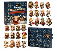 Calendario Countdown di Natale con Decorativa Souvenir Natalizio 2D | Ornamenti Acrilici Countdown Natalizio per Adulti Amanti degli Animali, Rami di Albero e Finestre